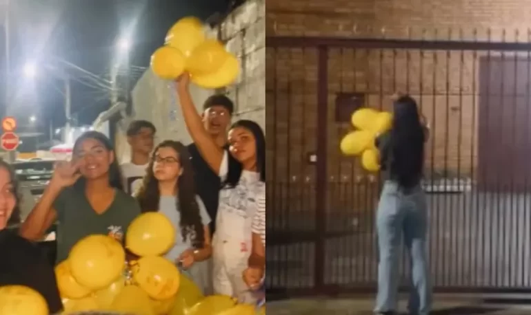 Jovens deixam balões com mensagem evangelística em casas: “Jesus te ama”